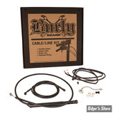 + 13" - KIT CABLES ET DURITE DE FREIN DE GUIDON RALLONGES - TOURING FLHT/FLHX/FLTR 21UP - BURLY - COMPLET - NOIR - B30-1314