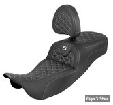 - SELLE SADDLEMEN - ROADSOFA SEAT - Tri Gripper Extended Reach - TOURING 08UP - NOIR / COUTURES : ARGENT - AVEC DOSSIER - 808-07B-211B5