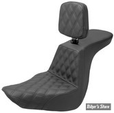 SELLE DUO - SOFTAIL FXLR / FLSB 18UP - SADDLEMEN - STEP-UP SEAT - DRIVER LS - AVEC DOSSIER - 818-29-192BR