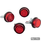REFLECTEUR / CATADIOPTRE -Ø 21 MM - CHRIS PRODUCT - LICENSE PLATE REFLECTORS - COULEUR : ROUGE - (LES 4 PIÈCES) - CH4R