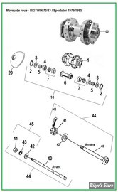  ECLATE O - PIECE N° 00 - ECLATE DES PIECES DE MOYEU DE ROUE- 1973/1983