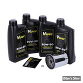 KIT HUILE MINÉRALE - Kit vidange moteur - 20W50 MINERALE - TOURING 86/98 - FILTRE A HUILE : CHROME -  MCS / VSPEC