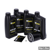 KIT HUILE MINÉRALE - Kit vidange moteur - 20W50 MINERALE - TOURING 86/98 - FILTRE A HUILE : NOIR -  MCS / VSPEC
