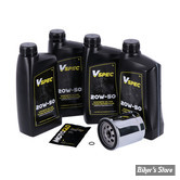 KIT HUILE SYNTHETIQUE - Kit vidange moteur - 20W50 SYNTHETIQUE - TOURING 99/16 - FILTRE A HUILE : CHROME -  MCS / VSPEC