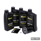 Kit vidange moteur - 20W50 SYNTHETIQUE - TOURING 86/98 - FILTRE A HUILE : NOIR -  MCS / VSPEC