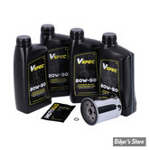 KIT HUILE SYNTHETIQUE - Kit vidange moteur - 20W50 SYNTHETIQUE - TOURING 86/98 - FILTRE A HUILE : CHROME -  MCS / VSPEC