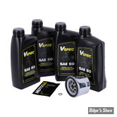 Kit vidange moteur - SAE 50 - SHOVELHEAD FL/FX 82/84 - FILTRE A HUILE : CHROME -  MCS / VSPEC