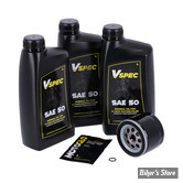 Kit vidange moteur - SAE 50 MINERALE - SPORTSTER 80/84 - FILTRE A HUILE : NOIR -  MCS / VSPEC