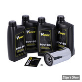KIT HUILE MINÉRALE - Kit vidange moteur - 20W50 MINERALE - DYNA 91/98 - FILTRE A HUILE : CHROME -  MCS / VSPEC