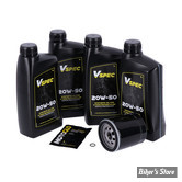 KIT HUILE SYNTHETIQUE - Kit vidange moteur - 20W50 SYNTHETIQUE - TOURING 99/16 - FILTRE A HUILE : NOIR -  MCS / VSPEC