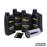 KIT HUILE SYNTHETIQUE - Kit vidange moteur - 20W50 SYNTHETIQUE - DYNA 91/98 - FILTRE A HUILE : CHROME -  MCS / VSPEC