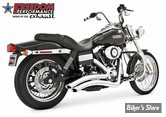 - ECHAPPEMENT FREEDOM PERFORMANCE - SHARP CURVE RADIUS II - 2 EN 2 - DYNA 06/17 - SLASH CUT - CHROME - EMBOUT : CHROME - HD00427