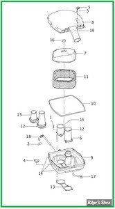  PIECE N° 00 - ECLATE PIECES DE BOITE A AIR - V-ROD