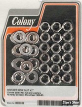 ECLATE F - PIECE N° 03 - KIT ECROUS CACHES CULBUTEURS - SHOVELHEAD 66/84 - CHROME - COLONY - HEX OEM STYLE - 8608-36