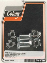 ECLATE O - PIECE N° 02 - KIT VISSERIE DE GARDE BOUE AVANT - BIGTWIN FL/FLH 51/78 - OEM 7410 / 3991 - COLONY - CHROME - 2292-8