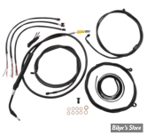 + 15" / +17" - KIT CABLES ET DURITE DE FREIN DE GUIDON RALLONGES - TOURING FLHT/FLHR 21/23 ABS - LA CHOPPERS - COMPLET - MIDNIGHT -  LA-8056KT2-16M