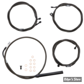 + 15" / +17" - KIT CABLES ET DURITE DE FREIN DE GUIDON RALLONGES - TOURING FLHT/FLHR 21/23 ABS - LA CHOPPERS - STANDARD - MIDNIGHT - LA-8056KT-16M