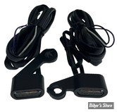 2 - CLIGNOS DRAG SPECIALTIES - LED Handlebar Marker Lights - SPORTSTER 04/13 - CORPS : NOIR / CABOCHON : FUME - L22-0236DMBME