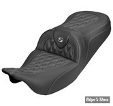 SELLE DUO SADDLEMEN - ROADSOFA LATICE STICH - CARBON FIBER - TOURING 08/25 - NOIR/COUTURES ARGENT - 808-07B-20605