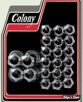ECLATE F - PIECE N° 03 - KIT ECROUS CACHES CULBUTEURS - SHOVELHEAD 66/84 - CAP STYLE CHROME - COLONY - 8449-22