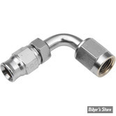 RACCORD - DURITE A SERTIR SUR RACCORD AN3 3/8"-24 FEMELLE - CONCAVE - 90° - CHROME - 6091-03CH