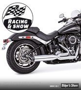 - ECHAPPEMENT - FREEDOM PERFORMANCE - UNION - 2 EN 1 - SOFTAIL 86/17 - CHROME/ EMBOUT SLASH OUT : NOIR SCULPTE - 