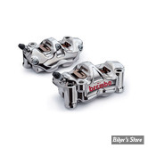 ETRIERS AVANT  BREMBO - 4-PISTON BRAKE CALIPERS - GP4-RX MONOBLOCK RADIAL BRAKE CALIPER SET - GRIS TITANIUM