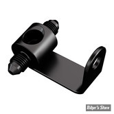 REPARTITEUR / CORPS DE CONTACTEUR DE FREIN ARRIERE - GOODRIDGE - 1/8" NPT > AN3 3/8"-24 X 2 - AVEC SUPPORT - NOIR CARBON STEEL