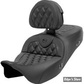 - SELLE CHAUFFANTE SADDLEMEN - ROADSOFA LS SEAT - Lattice Stitch - TOURING 08UP - NOIR CARBON FIBER / COUTURES : NOIR - AVEC DOSSIER - 808-07B-206C0