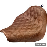 SELLE SOLO - SOFTAIL FXBR/S 18UP - SADDLEMEN - Renegade Lattice Stitch Solo Seat - MARRON - 818-31-002BLS