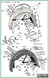  ECLATE O - PIECE N° 00 - ECLATE DES PIECES DE GARDE BOUE ARRIERE - BIGTWIN 1949 / 1957