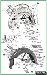  ECLATE O - PIECE N° 00 - ECLATE DES PIECES DE GARDE BOUE ARRIERE - BIGTWIN 1936 / 1948