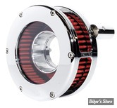 FILTRE A AIR FEULING - BIGTWIN 84/99 - SLIM BA AIR CLEANER KIT - CLEAR OUTER COVER - FILTRE ROUGE / CHROME - 5468-S