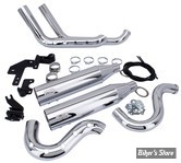  ECHAPPEMENT MCJ REGLABLE - SOFTAIL MILWAUKEE EIGHT FXBBS / FXLRS / FXST - 2 en 2 ROYAL 90 BIG SHORT - FINITION : CHROME / PARES CHALEUR : HOLESHOT / CHROME
