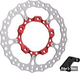 DISQUE AVANT - TOURING 14UP - ARLEN NESS BIG BRAKE - KIT DISQUE 14" - WAVE FLOTTANT - AVANT GAUCHE - FRETTE : ROUGE - 300-003