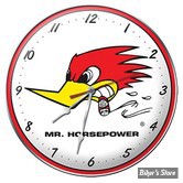 PENDULE - MR HORSEPOWER CLAY SMITH - BAM-BACSCC14 WALL CLOCK - COULEUR : BLANC ORANGE - MR HORSEP