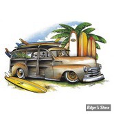 POSTER - AFFICHE - BRENT GILL - EDITION LIMITEE - 48 CHEVY RAT WOODY - DIMENSION : 16" X 10" (40.64 CM X 25.40 CM)