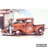 POSTER - AFFICHE - BRENT GILL - EDITION LIMITEE - 1932 FORD TRUCK - DIMENSION : 16" X 10" (40.64 CM X 25.40 CM)