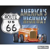 PLAQUE MURALE - ROUTE 66 - AMERICA'S HIGHWAY - DSP-729 - DIMENSION : 40.64 CM X 30.98 CM