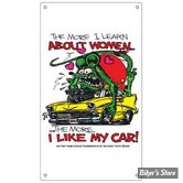 PLAQUE METALLIQUE - RAT FINK - VINTAGE SIGN RAT FINK - THE MORE I LEAR - GXP-RFM-11 - DIMENSION :  35.56 CM X 20.32 CM