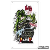 PLAQUE METALLIQUE - RAT FINK - DIMENSION : 35.56 CM X 20.32 CM