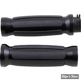 POIGNEES - DRAG SPECIALTIES - TIRAGE PAR CABLES - CUSTOM RUBBER INSERT GRIPS - RAIL GRIP - NOIR - 17-0541MBD