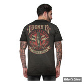 TEE-SHIRT - LUCKY 13 - AMPED - NOIR DELAVE - TAILLE M