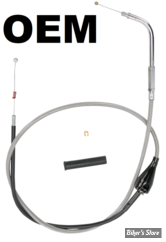 CABLE DE RETOUR - TOURING / CRUISE CONTROL - LONGUEUR : 97.50CM - OEM 56358-02 / 56237-99A - DRAG SPECIALTIES - FINITION : INOX