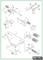  ECLATE J - PIECE N° 00 - ECLATE DES PIECES DE SUPPORTS ET REPOSES PIEDS - SPORTSTER 1954/1978