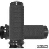 POIGNEES AVON - MEMORY GRIPS - TIRAGE ELECTRONIQUE TBW - DIAMETRE : 1.625" / LARGE - ROUND - FINITION : NOIR ANODISE - 956138 / MF-63B-ANO-FLY