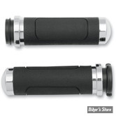 POIGNEES AVON -  V-CRUISER GRIPS - TIRAGE ELECTRONIQUE - NOIR / CHROME - VT-62-CH-FLY - (NEUF: NI REPRIS, NI ECHANGEE)