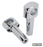 RISERS ZODIAC - FUSION II FAT BAR TETE OVAL  - LISSE - HAUTEUR : 5" (12.5CM) - CHROME