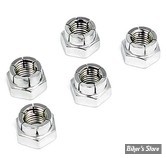 1/4-20 - ECROU FLEXLOCK AUTOBLOQUANT - CHROME - LES 5 PIECES