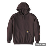 - SWEAT SHIRT A CAPUCHE - CARHARTT - SLEEVE - COULEUR : SEPIA FONCE - TAILLE XL